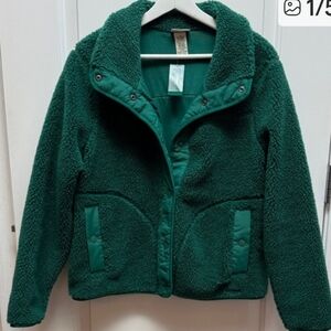 LL BEAN Sherpa Jacket Medium. Emerald Green.